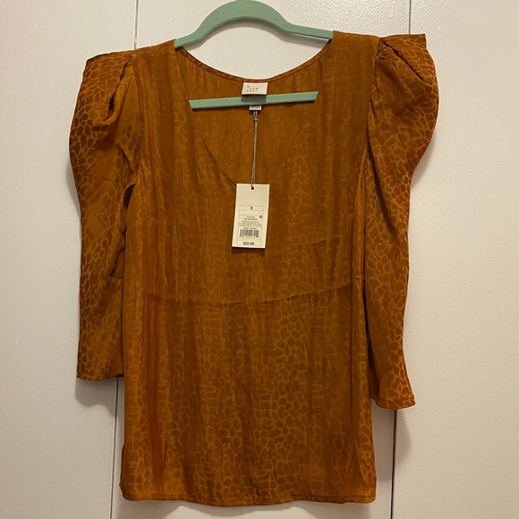 NWT Target A New Day Leopard Puff Sleeve Blouse - Picture 3 of 3